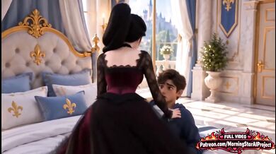 Goth Elsa Destroyed by Deep Throat Cumshot in Library Cartoon