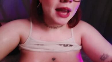 Sloppy Deepthroat Blowjob With Big Oiled Tits And Glasses