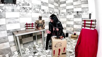 Dominant TNT Leather MILF Destroyed in Cold Room Smoking Cigar BDSM Boots Choked Gushing BOOM Orgasm Preview