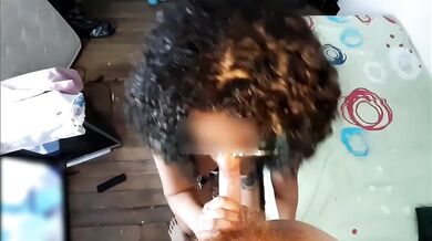 Knock On Door While Fucking Ebony Pawg Art Student With Glasses In Messy Room