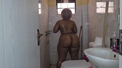 Ebony BBW Amateur Destroyed In Shower With Deep Throat And Cum In Pussy