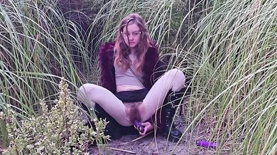Hairy Petite Brunette College Girl Cosplay Outdoor Sex Masturbation Vibrator Orgasm Solo Exhibitionism