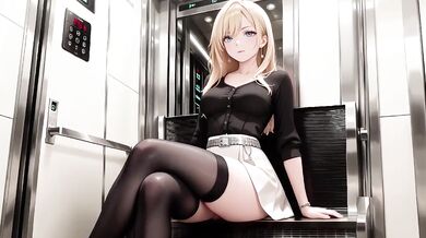 Black And White Uniform Is Insane She Adjusts Skirt While Gazing Deep With Sun Kissed Wetness And Teasing Distance You Can't Handle Blonde Secretary