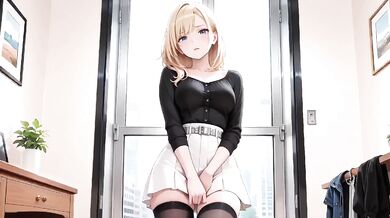 Black And White Uniform Is Insane She Adjusts Skirt While Gazing Deep With Sun Kissed Wetness And Teasing Distance You Can't Handle Blonde Secretary