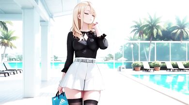 Black And White Uniform Is Insane She Adjusts Skirt While Gazing Deep With Sun Kissed Wetness And Teasing Distance You Can't Handle Blonde Secretary