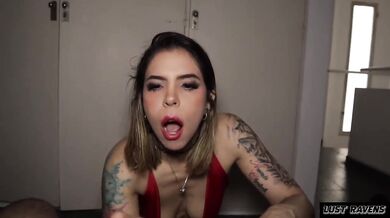 Slutty Latina Stepsister Pulls Me Into Her Room and Begs for a Sloppy Deepthroat Before I Cum Deep in Her Mouth