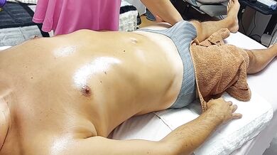 Forbidden Touch During Massage Therapy! HOT Masseuse Didn't Stop Until Client Cums Inside His Underwear