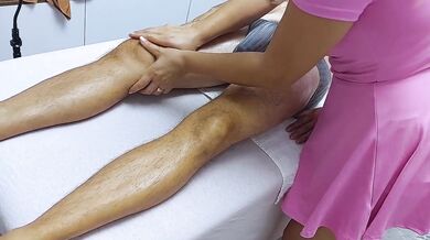 Forbidden Touch During Massage Therapy! HOT Masseuse Didn't Stop Until Client Cums Inside His Underwear