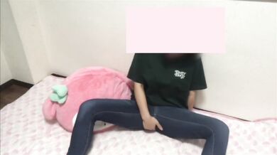 Cute Japanese Girl Masturbates In Jeans Until Crotch Gets Soaked Wet