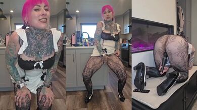 Alt MILF In Pantyhose And High Heels Twerking While Masturbating To Gushing Orgasm