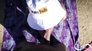 Petite Girlfriend Pronebone Public Beach Blowjob With Huge Cumshot