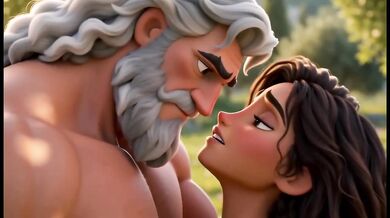 Zeus Destroyed Europa With His Thick Cock on the Island Until She Lost Control