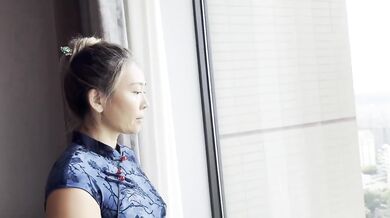 Asian MILF Amateur Qipao Dress Teaser Couple Blowjob Creampie Homemade
