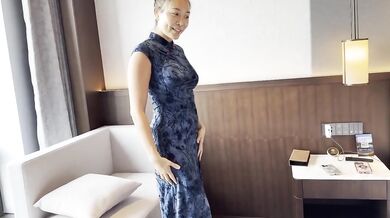 Asian MILF Amateur Qipao Dress Teaser Couple Blowjob Creampie Homemade