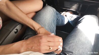 Mile High Club Horny Girl Fingers Pussy And Jerks Off Big Cock On Plane For Public Cumshot