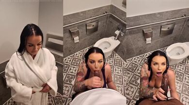 Married MILF Latina Stepmom Take Stranger Into Public Bathroom For BBC Blowjob And Creampie Squirt