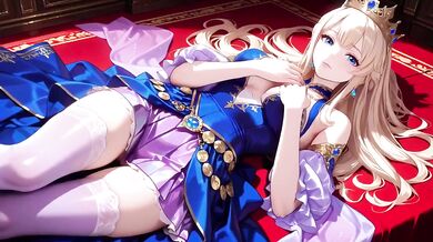 Blonde Princess Destroyed By Golden Throne Gushing Choked
