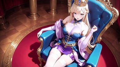 Blonde Princess Destroyed By Golden Throne Gushing Choked