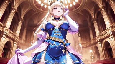 Blonde Princess Destroyed By Golden Throne Gushing Choked