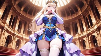 Blonde Princess Destroyed By Golden Throne Gushing Choked