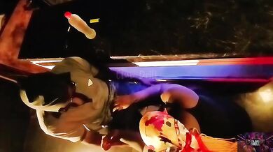 Bartender Destroyed Ebony Patron With Big Black Cock And Gushing Blowjob Backshots For Belated Birthday