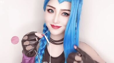 Jinx humiliates your small dick ordering you to cum and eat your own load