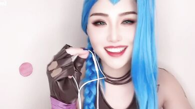 Jinx humiliates your small dick ordering you to cum and eat your own load