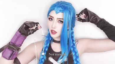 Jinx humiliates your small dick ordering you to cum and eat your own load