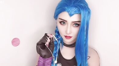 Jinx humiliates your small dick ordering you to cum and eat your own load