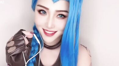 Jinx humiliates your small dick ordering you to cum and eat your own load