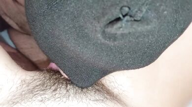 My Friend Licks Hairy Pussy While Rubbing Big Dick Against It