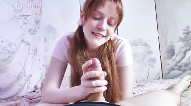 18 Year Cute Redhead Girl Begged To See A Cock For The First Time Then Got Impregnated With Creampie Doggystyle