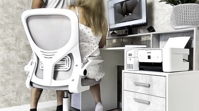 Mature Blonde Milf Destroyed Her Home Office Desk With Russian Anal Cumshot
