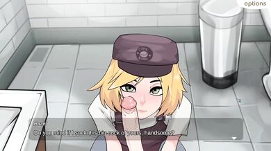 Hazel Destroyed Me With A Gushing Sloppy Blowjob In The Public Cafe Restroom Cumshot
