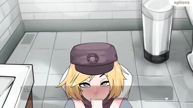Hazel Destroyed Me With A Gushing Sloppy Blowjob In The Public Cafe Restroom Cumshot