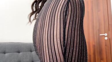 Teasing You in a See Through Black Dress No Bra No Panties Ass Close Up
