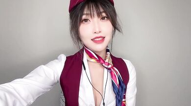 Mandarin flight attendant chokes you out solo female HD porn