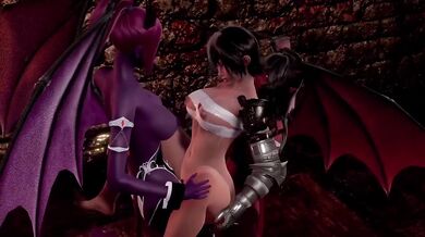Two Succubus Futanari Threesome Destroyed Gushing Choked Hardcore Rough