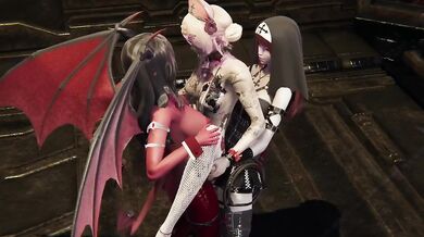 Futanari Succubus Nun Threesome Destroyed Gushing Hardcore Hentai 3D Animation