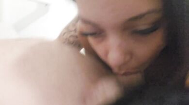 Amateur Latina POV Blowjob Destroyed My White Cock Gushing Choked