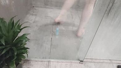 Petite Amateur Shower Ride Destroyed by Butt Plug Then Dildo Gushing Wet Tight Ass