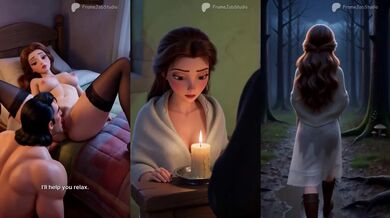 Belle Gets Destroyed By Gaston In Black Stockings Pussy Licking