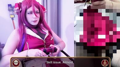 Marine Houshou Tries to Game Her Pussy With Vibrador Solo Cosplay Tease