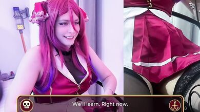 Marine Houshou Tries to Game Her Pussy With Vibrador Solo Cosplay Tease