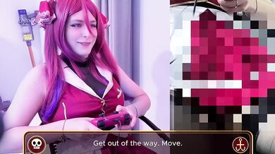 Marine Houshou Tries to Game Her Pussy With Vibrador Solo Cosplay Tease