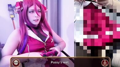 Marine Houshou Tries to Game Her Pussy With Vibrador Solo Cosplay Tease