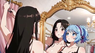 Destroyed Gushing Lesbian Kisses Caressing In Mirror Cartoon Hentai