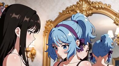 Destroyed Gushing Lesbian Kisses Caressing In Mirror Cartoon Hentai
