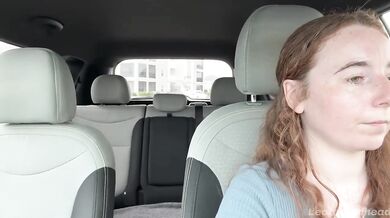 Shy redhead destroyed by big tits milf fake uber driver gushing creamy