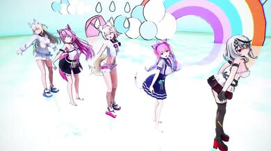 MMD Hololive Fuwawa Mococo Hakui Aqua Chloe Kara Destroyed Gushing Choked in HD Porn